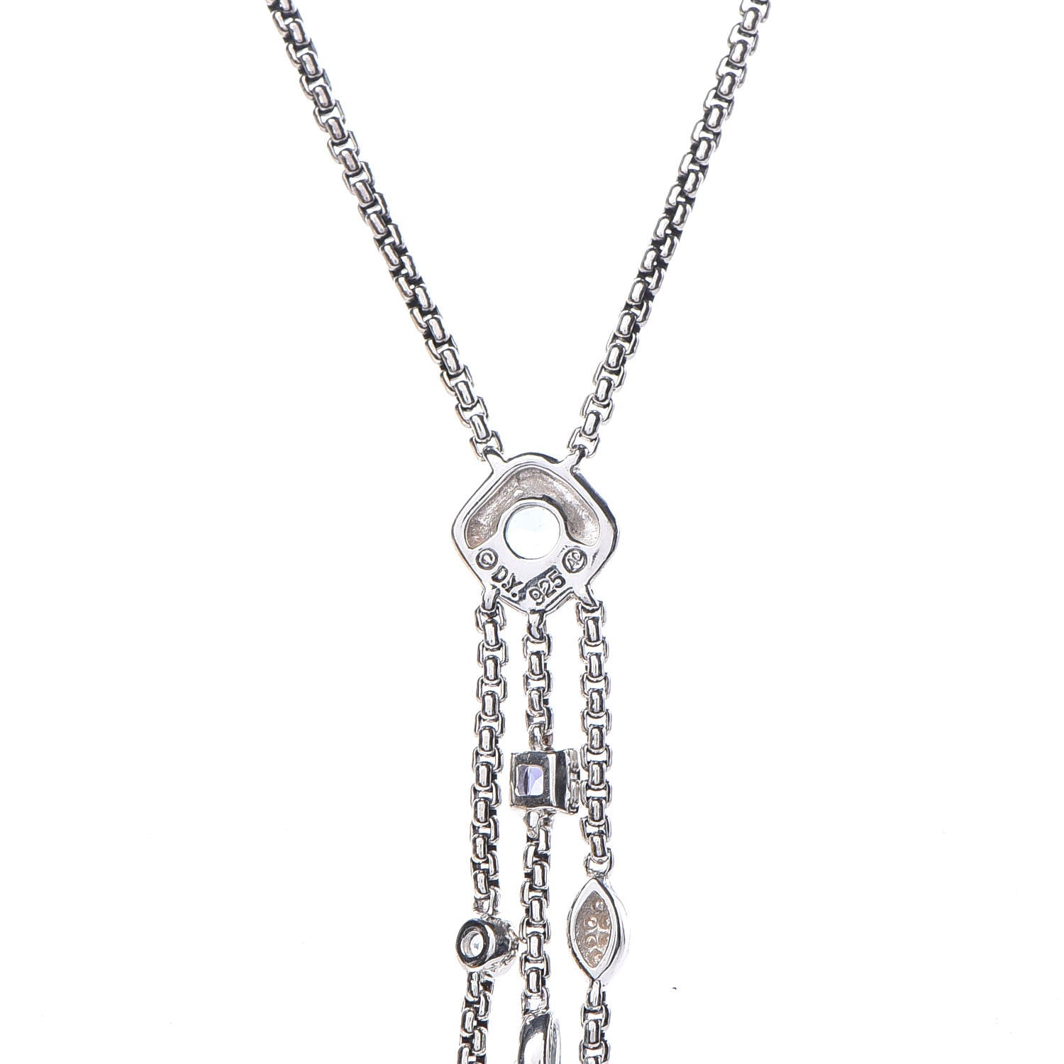 David Yurman Sterling Silver Diamond Iolite Blue Topaz Confetti Ice Necklace 5 of 6