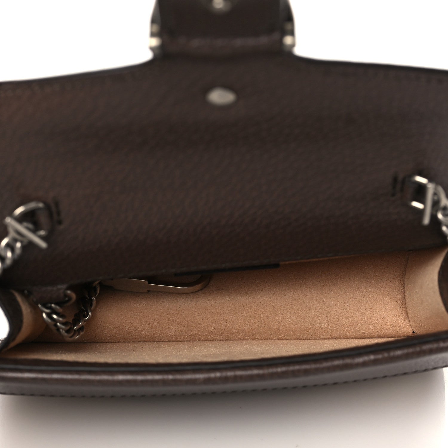 Gucci Monogram Jumbo GG Textured Dollar Calfskin Super Mini Dionysus Shoulder Bag Camel Ebony New Acero 5 of 10