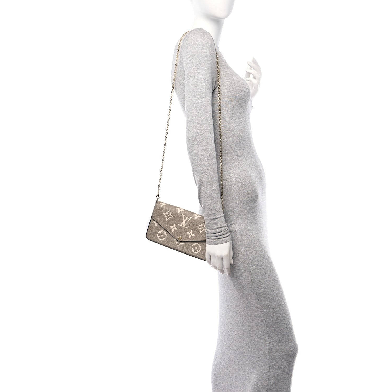 Louis Vuitton Empreinte Monogram Giant Felicie Pochette Tourterelle Creme 2 of 11