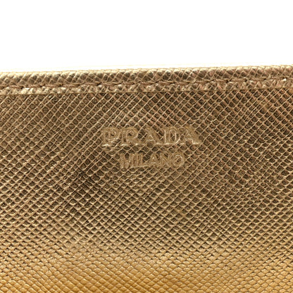 Prada Metallic Saffiano Wallet On Chain Platino 7 of 21