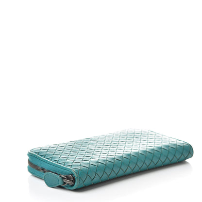 Bottega Veneta Nappa Intrecciato Zip Around Wallet Lagoon 4 of 11