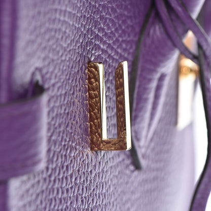 Hermes Taurillon Clemence Birkin 35 Ultraviolet 11 of 24