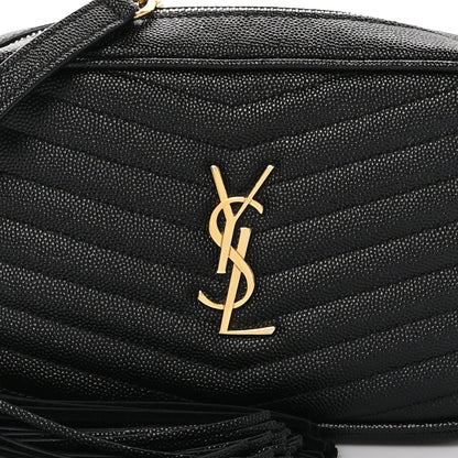 Saint Laurent Grain De Poudre Matelasse Monogram Mini Lou Camera Bag Black 8 of 10