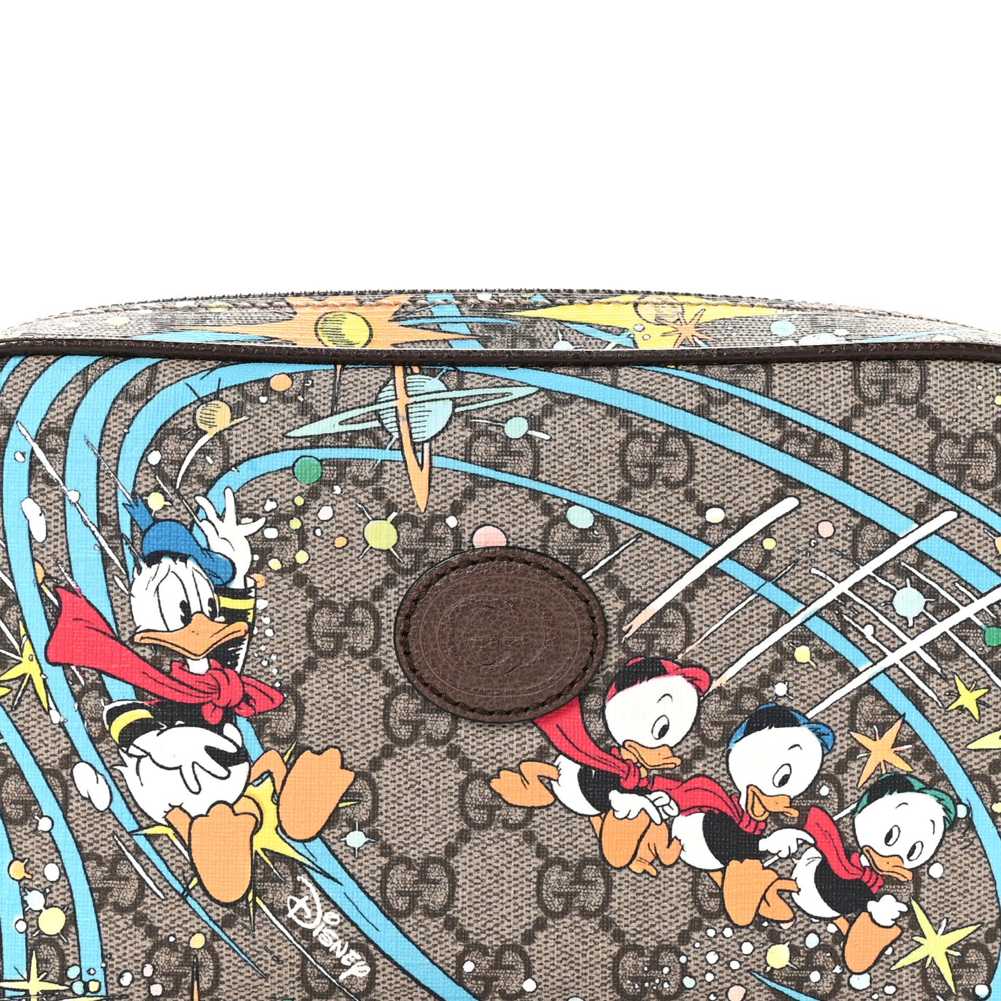 X DISNEY GG Supreme Monogram Donald Duck Small Interlocking G Belt Bag 80 32 Beige Multicolor New Acero