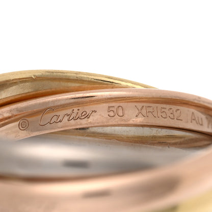 Cartier 18K Pink Yellow White Gold Small Trinity Ring 50 5.25 4 of 5