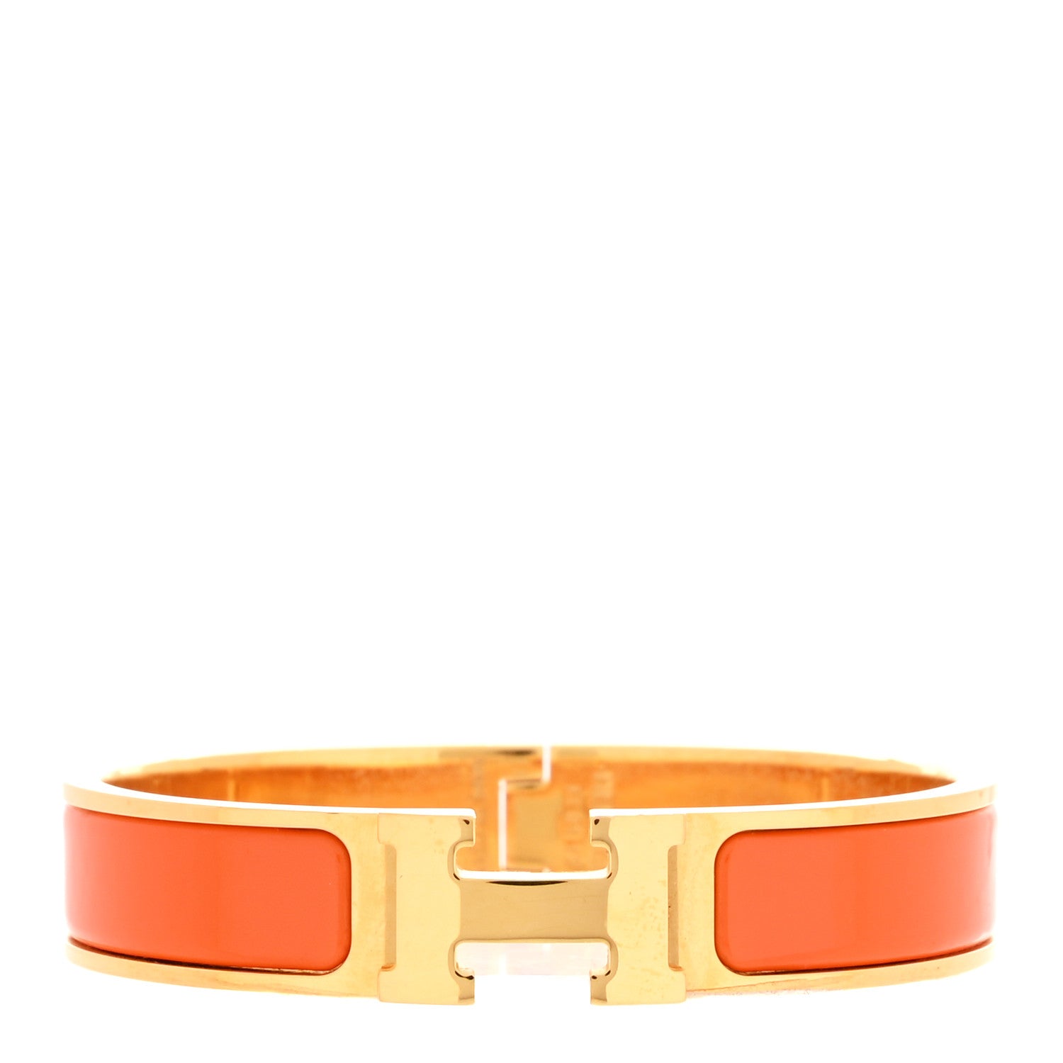 Hermes Enamel Narrow Clic Clac H Bracelet PM Orange 1 of 4
