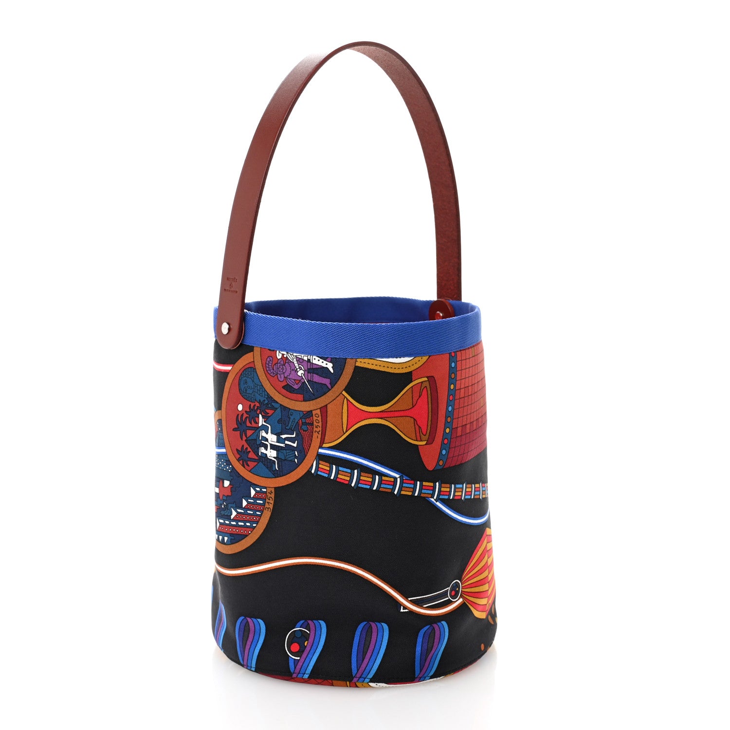 Hermes Canvas Silk Printed Petit H So Small Bucket Bag 3 of 10