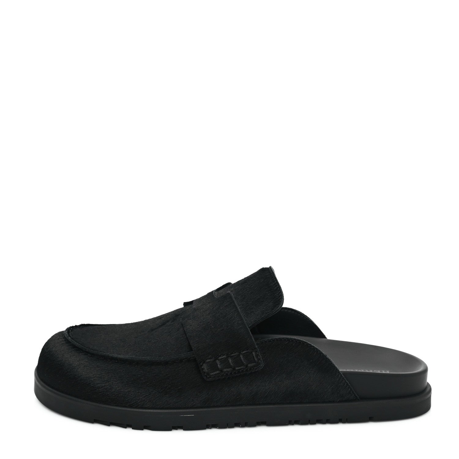 Hermes Calfskin Hair Go Mules 38 Black 1 of 8