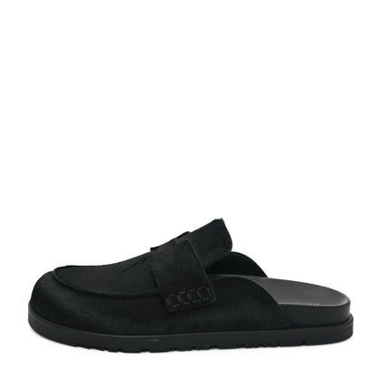 Hermes Calfskin Hair Go Mules 38 Black 1 of 8