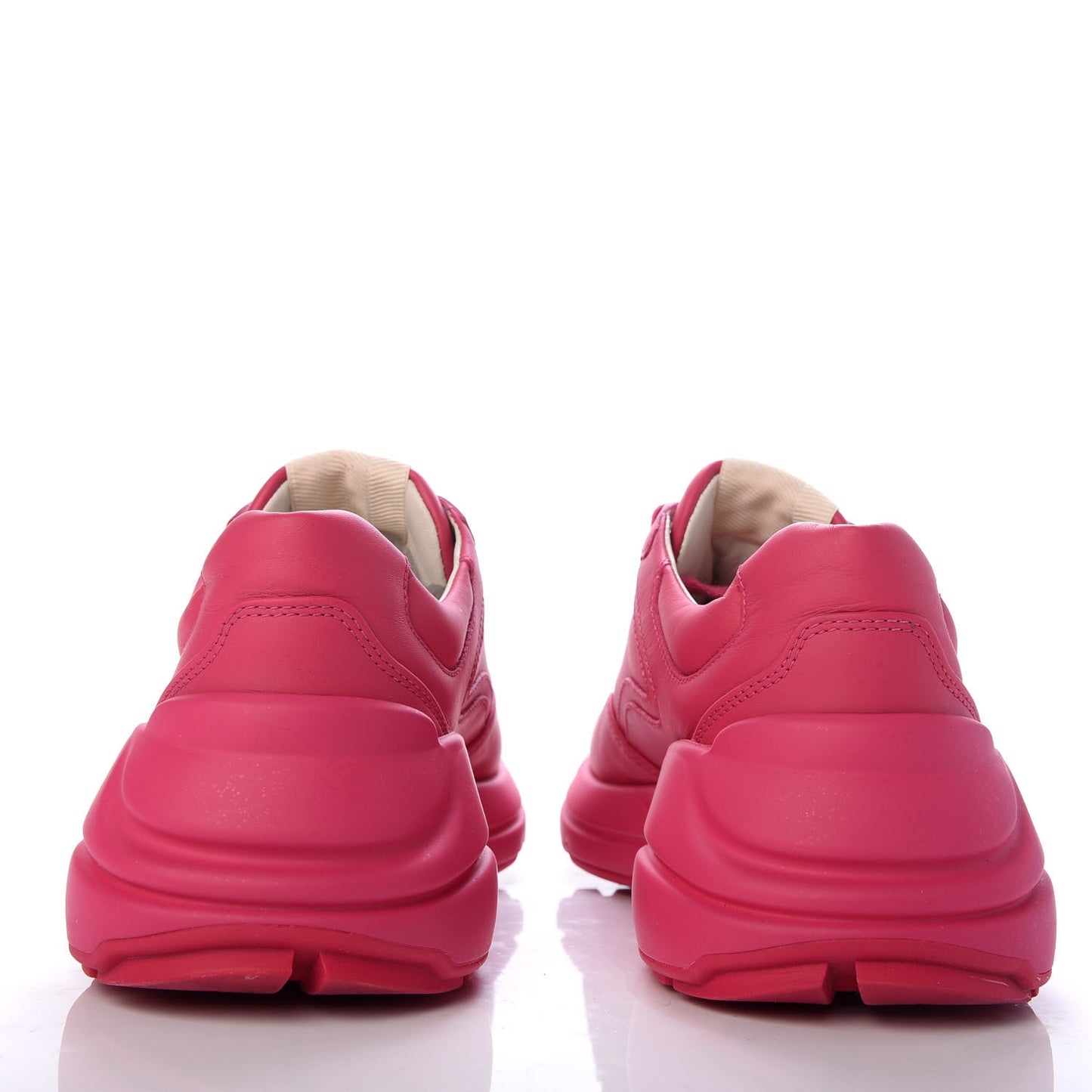 Calfskin Logo Womens Rhyton Sneakers 35 Box Pink