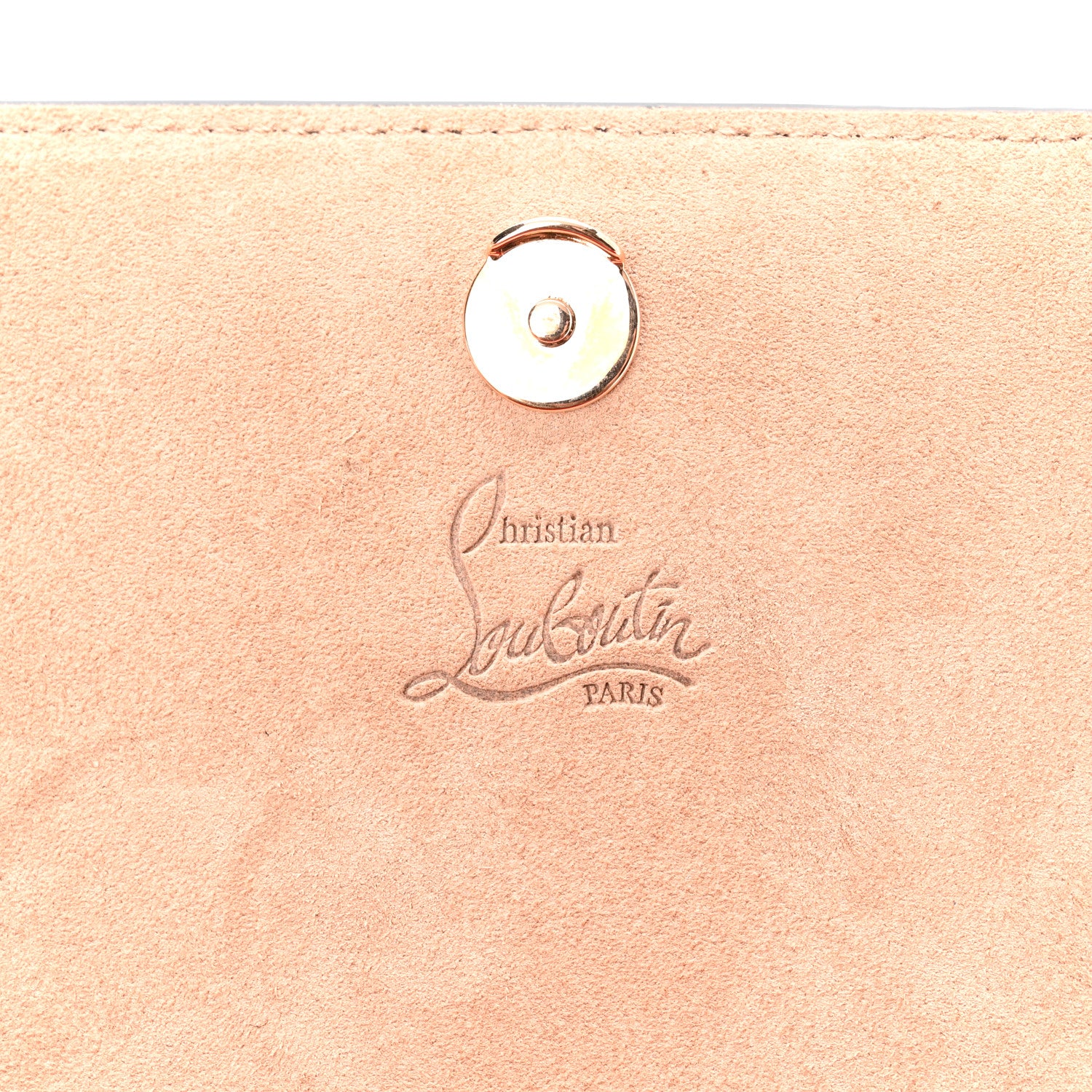 Christian Louboutin Metallic Calfskin Glitter Spikes Multimetal Paloma Clutch Rose Gold 5 of 9