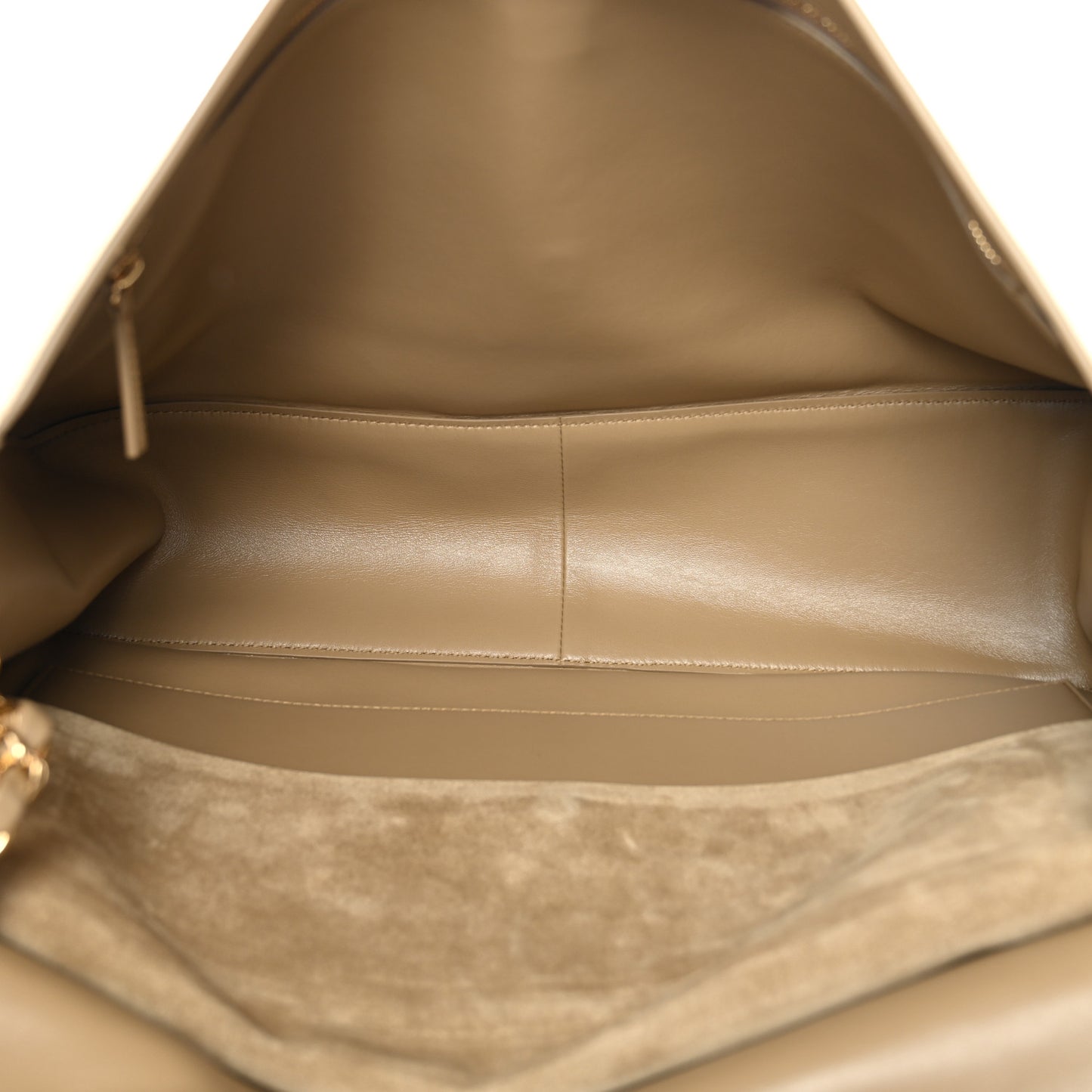Suede Calfskin Souplissimo Maxi Flap Dark Beige