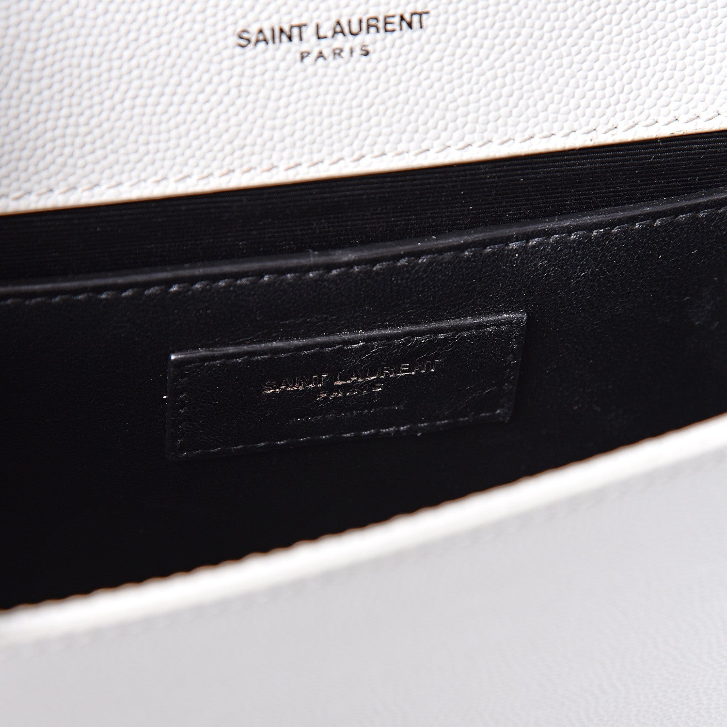 Saint Laurent Grain De Poudre Small Monogram Kate Satchel Porcellana Black 6 of 9