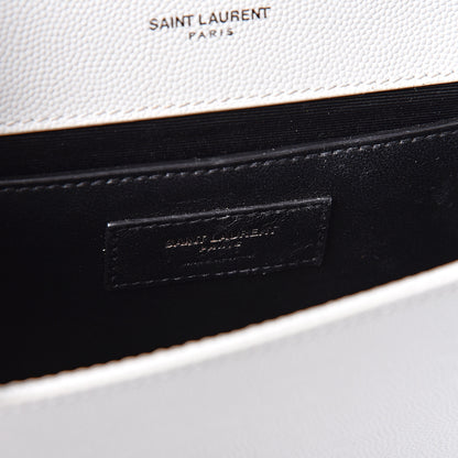 Saint Laurent Grain De Poudre Small Monogram Kate Satchel Porcellana Black 6 of 9
