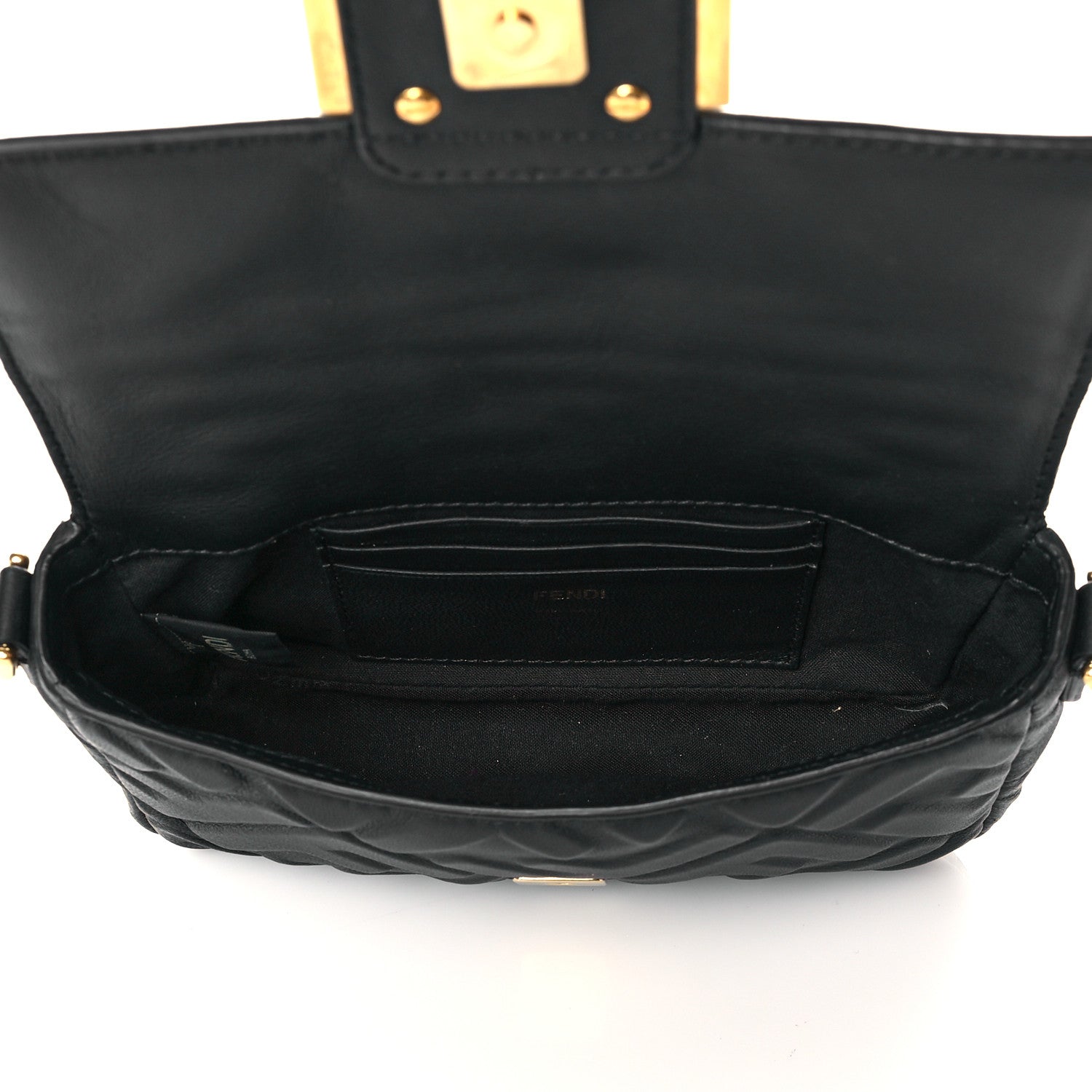 Fendi Nappa FF 1974 Embossed Mini Baguette Black 5 of 10