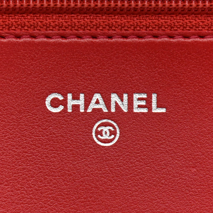 Chanel Caviar Quilted Boy Wallet On Chain WOC Red 11 of 23