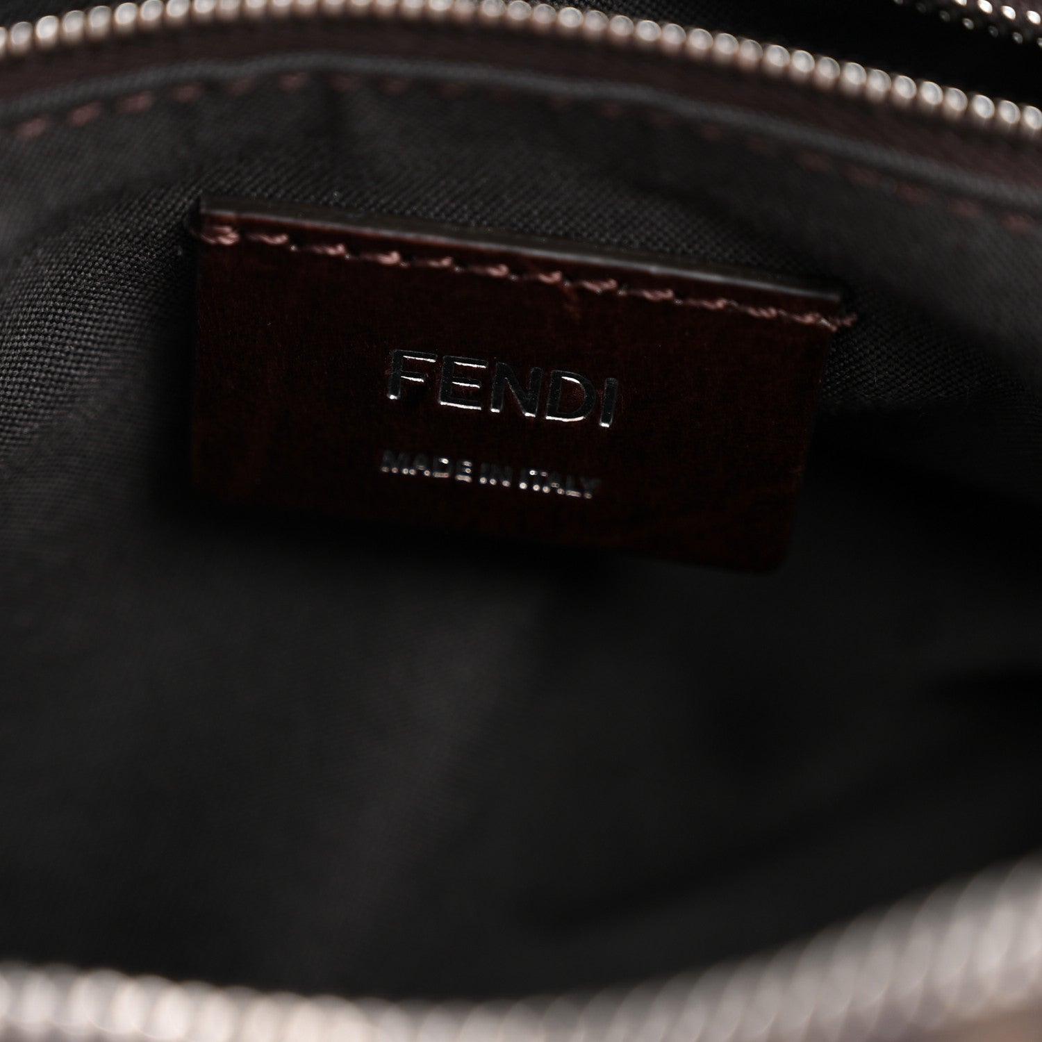 Fendi Recycled Fabric Jacquard Vitello Grace FF 1974 Mini O'Lock Bowling Bag Tobacco Moro Sand 6 of 11