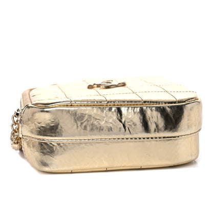 Chanel Hammered Metallic Calfskin Quilted Diamond Bag Gold 8 of 9