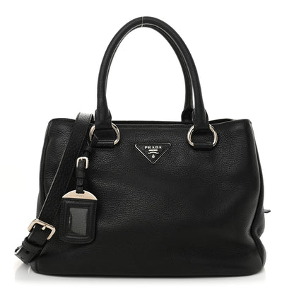 Prada Vitello Phenix Top Handle Bag Black 1 of 15