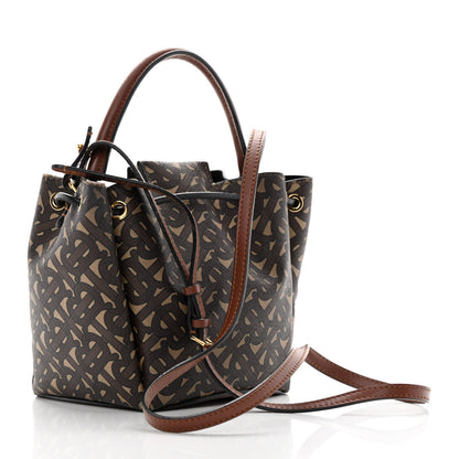 Burberry E-canvas Monogram TB Bucket Bag Bridle Brown 4 of 23