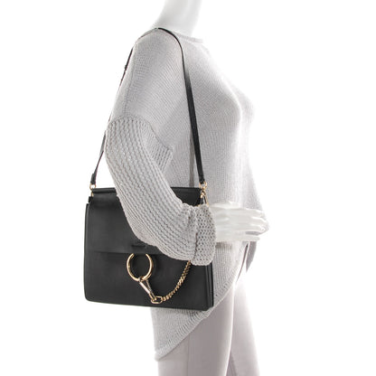 Chloe Suede Calfskin Medium Faye Shoulder Bag Black 2 of 8