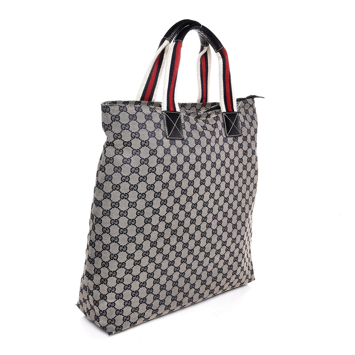 GG Monogram Large Web Handle Vertical Tote Dark Navy
