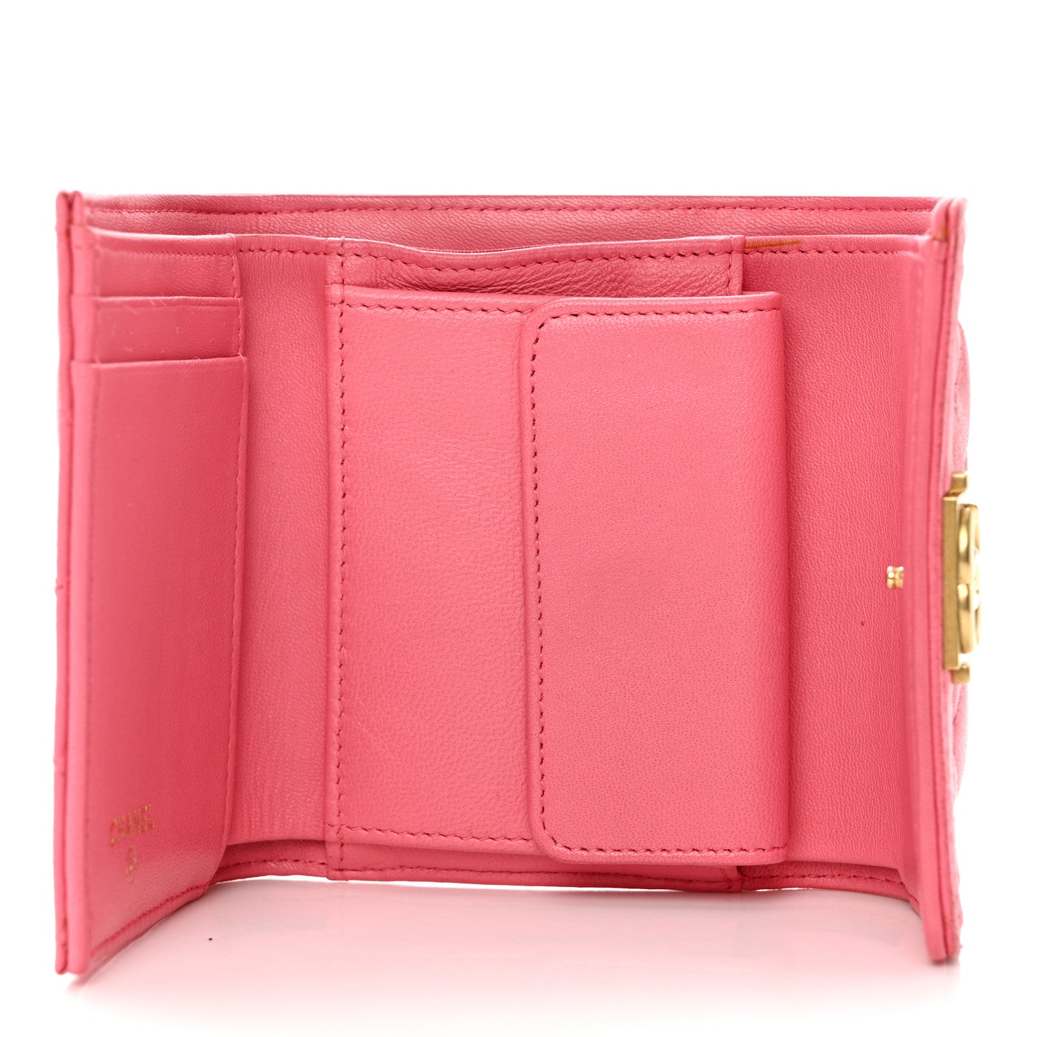 Chanel Lambskin Quilted Compact Boy Wallet Pink 6 of 10