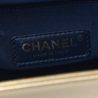 Chanel Metallic Lambskin Embossed Medium Cube Boy Flap Gold 6 of 9