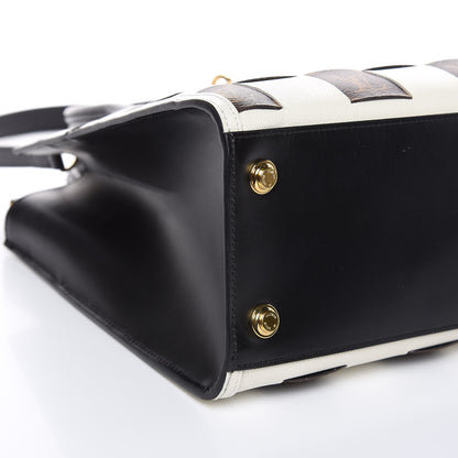 Louis Vuitton Calfskin Monogram Damier Tressage City Steamer MM Creme 5 of 15