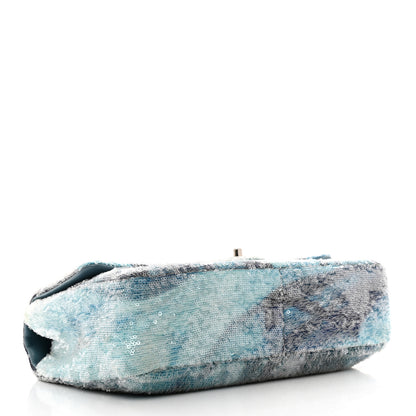 Chanel Sequin Large Waterfall Flap Light Blue 4 of 11