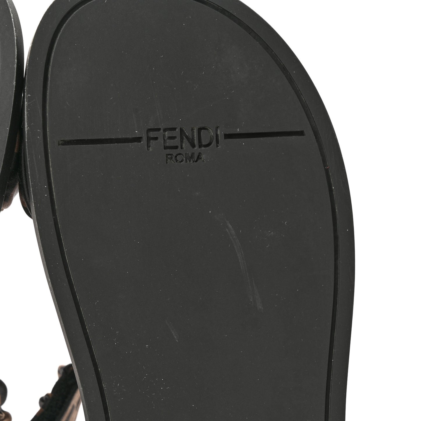 Satin FF Ruched Sandals 36 Tobacco Black