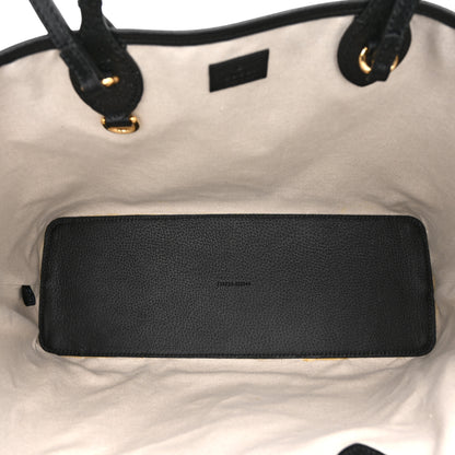 Gucci Textured Dollar Calfskin Medium Ophidia Shoulder Tote Bag Black 5 of 11