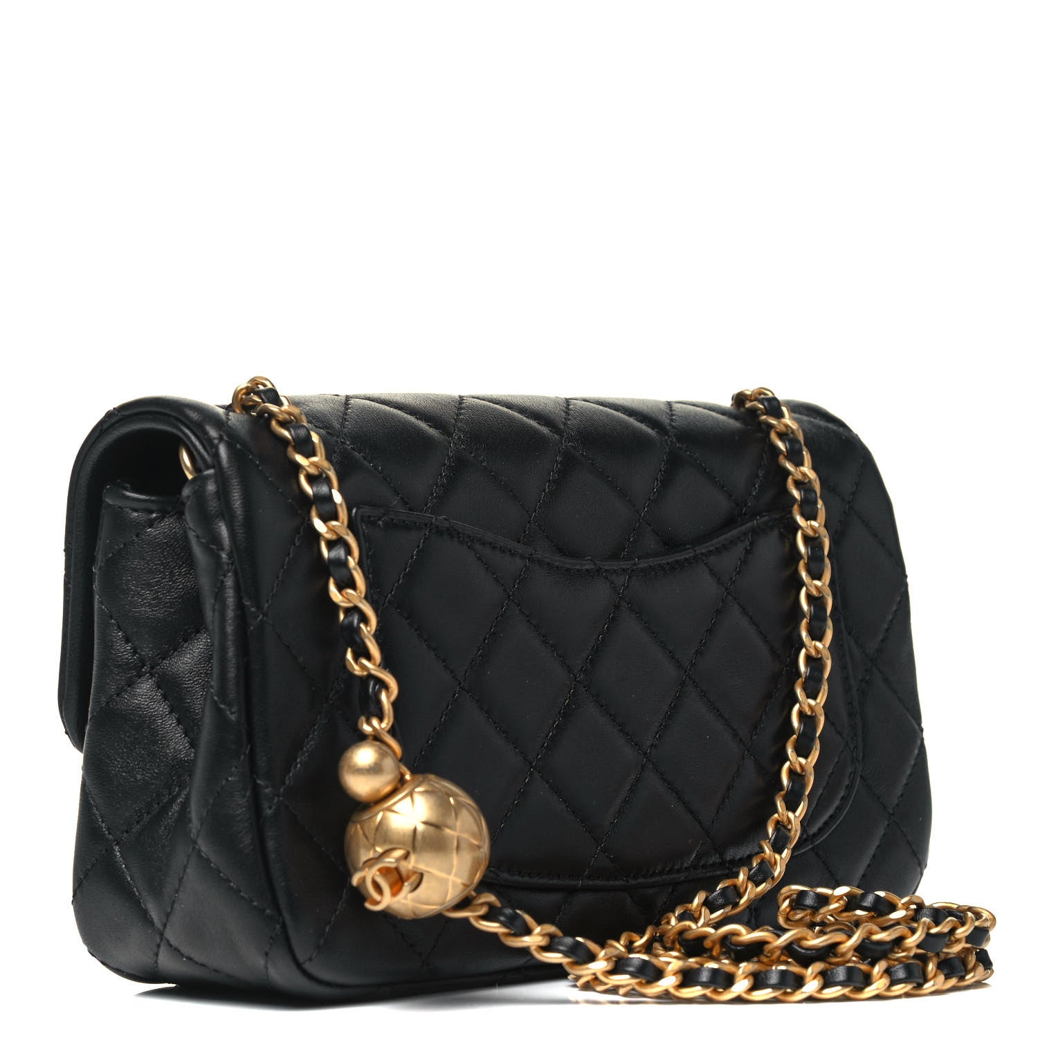 Chanel Lambskin Quilted Mini Rectangular Pearl Crush Flap Black 3 of 10