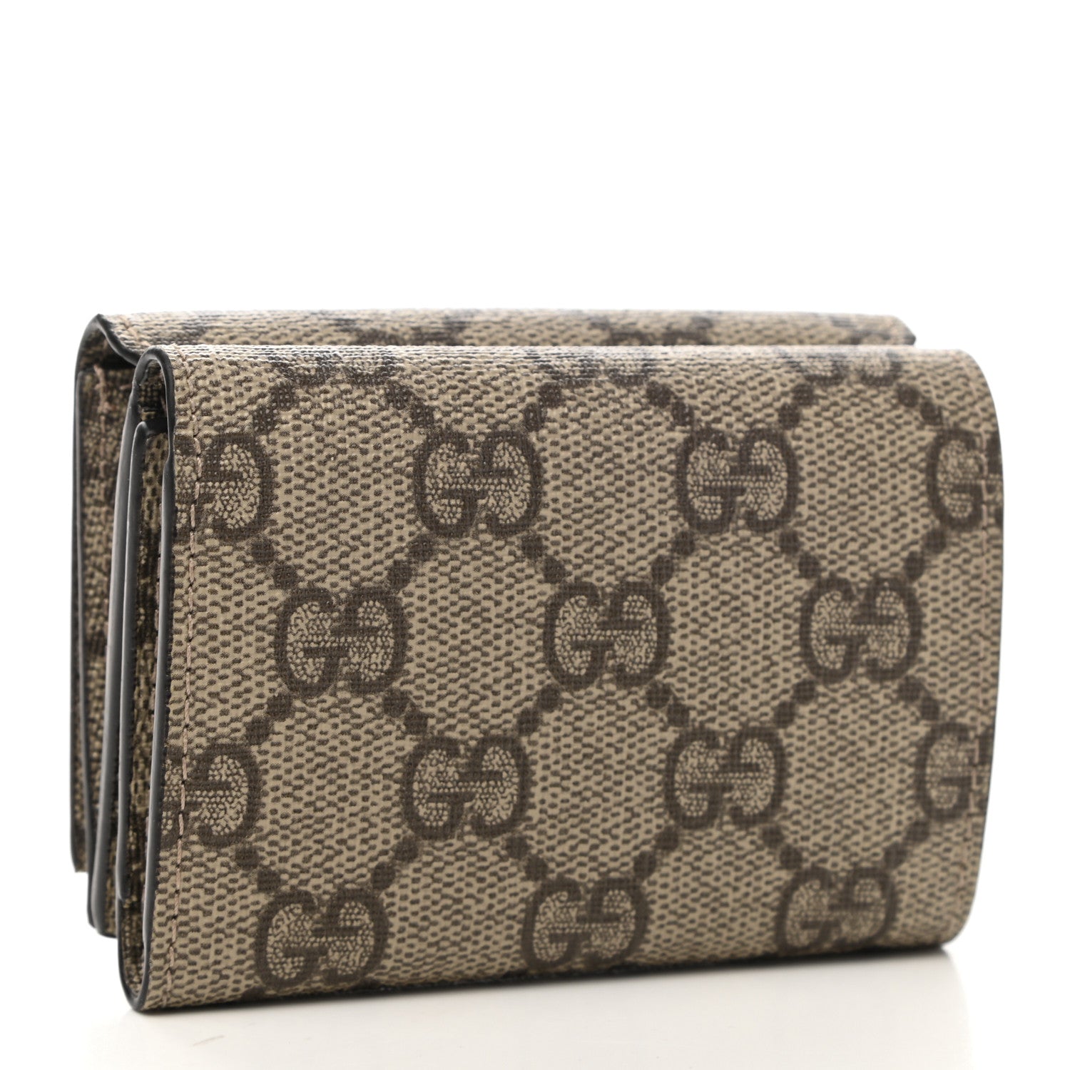 Gucci X BALENCIAGA GG Supreme Monogram Card Case Wallet Beige Ebony 3 of 6