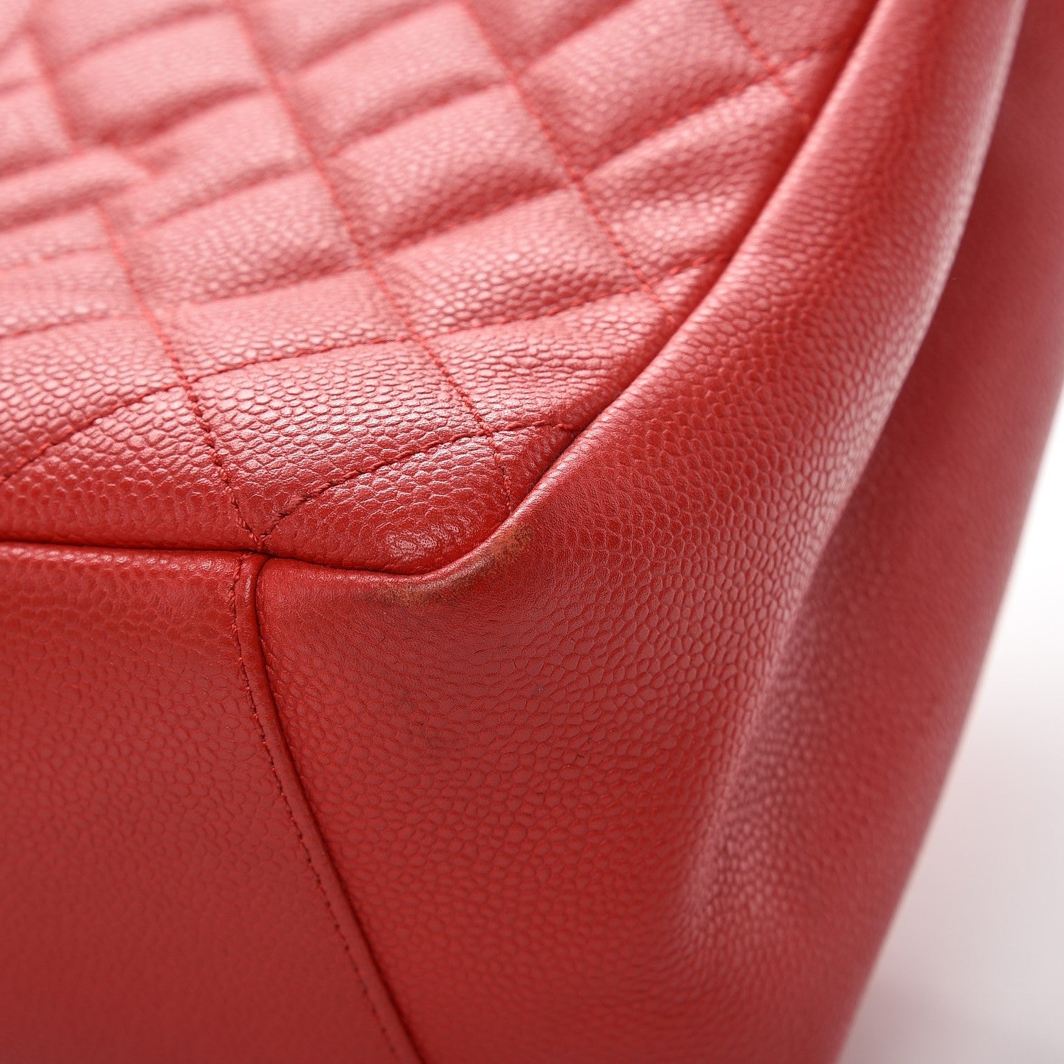 Chanel Caviar Quilted Grand Shopping Tote GST Red 10 of 15