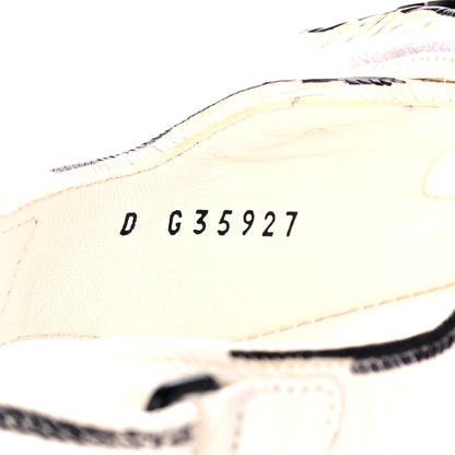 Chanel Calfskin Printed Velcro Dad Sandals 38 White Black 8 of 13