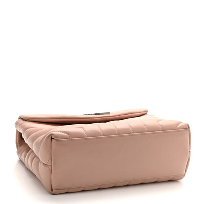 Saint Laurent Calfskin Y Quilted Monogram Small Loulou Chain Satchel Pale Blush 4 of 10