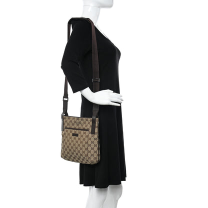 Gucci Monogram Flat Messenger Bag Dark Brown 2 of 10