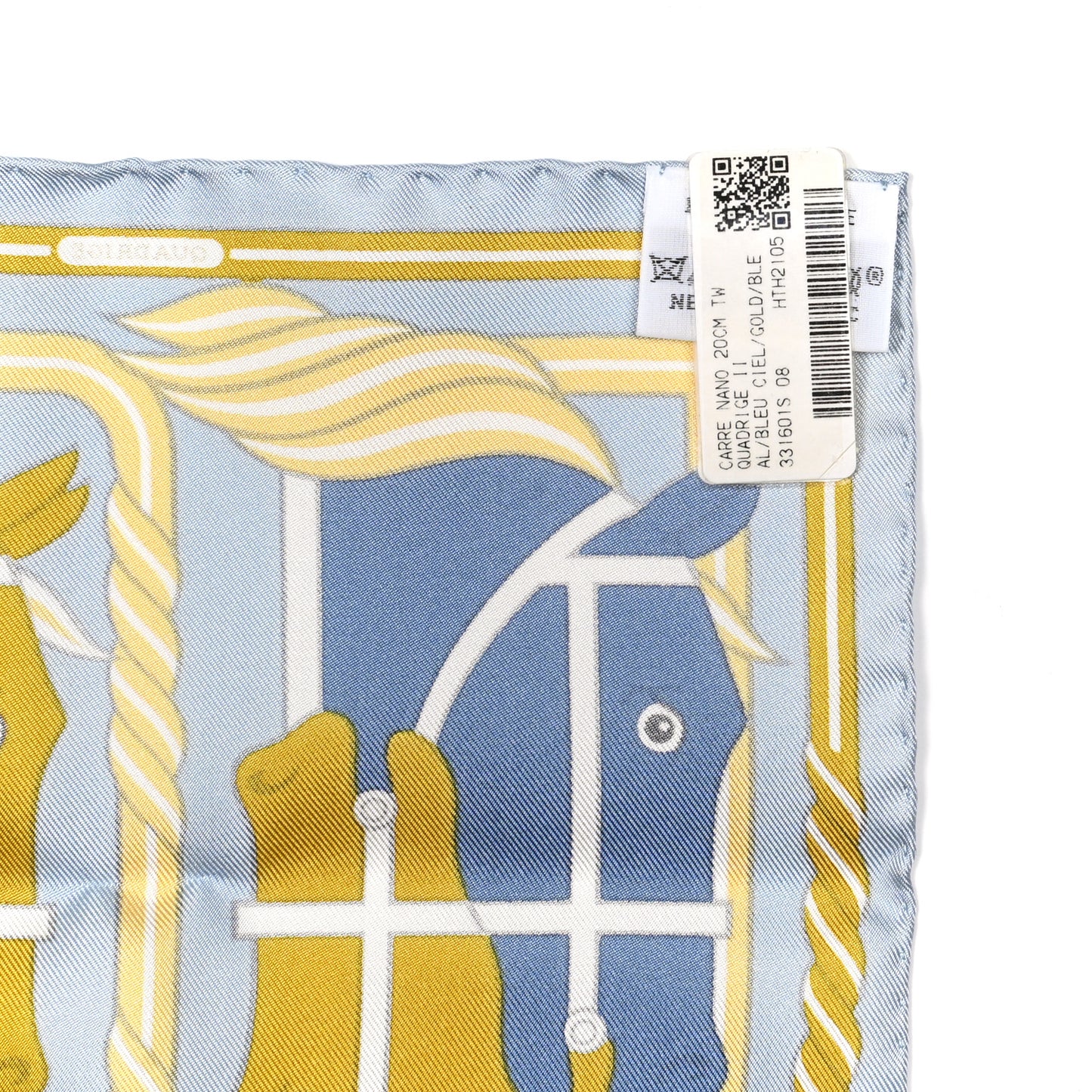 Silk Quadrige II Nano Scarf 20 Bleu Ciel Gold Bleu Jean