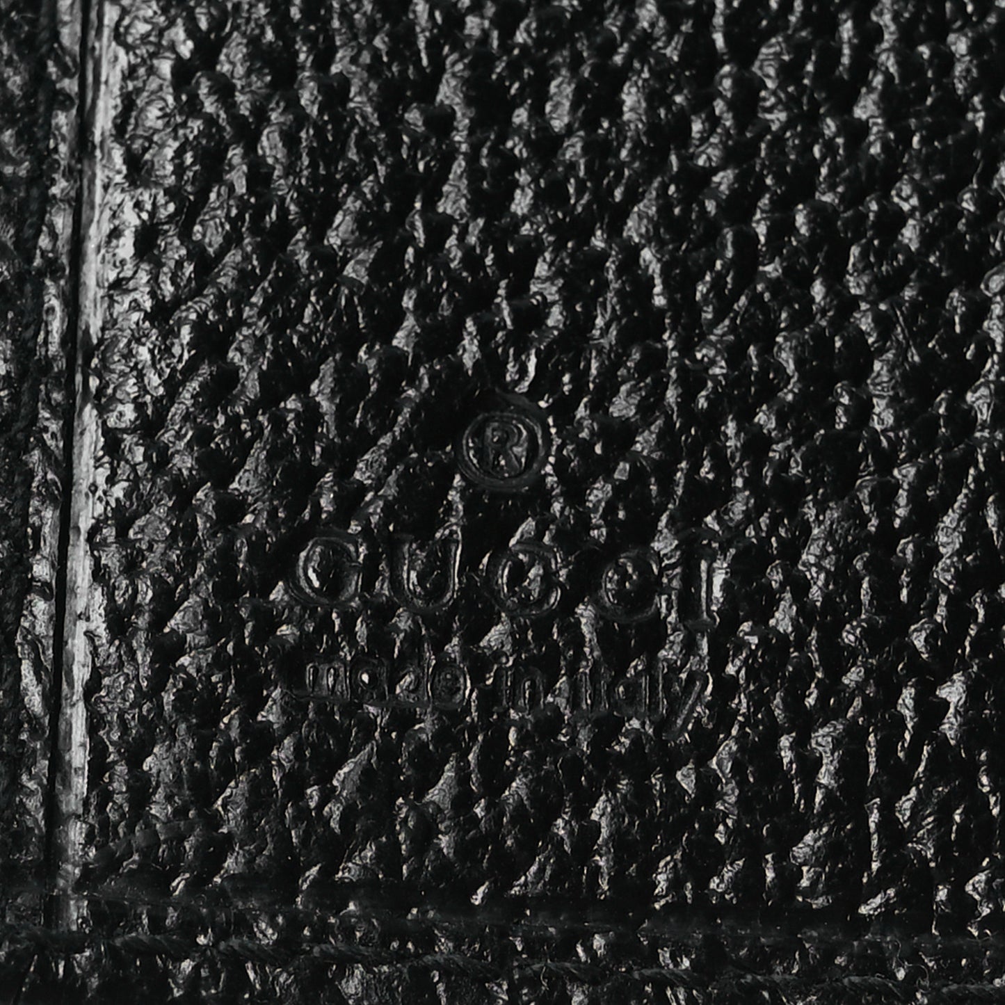 Monogram Textured Calfskin Metal Bar French Flap Wallet Black