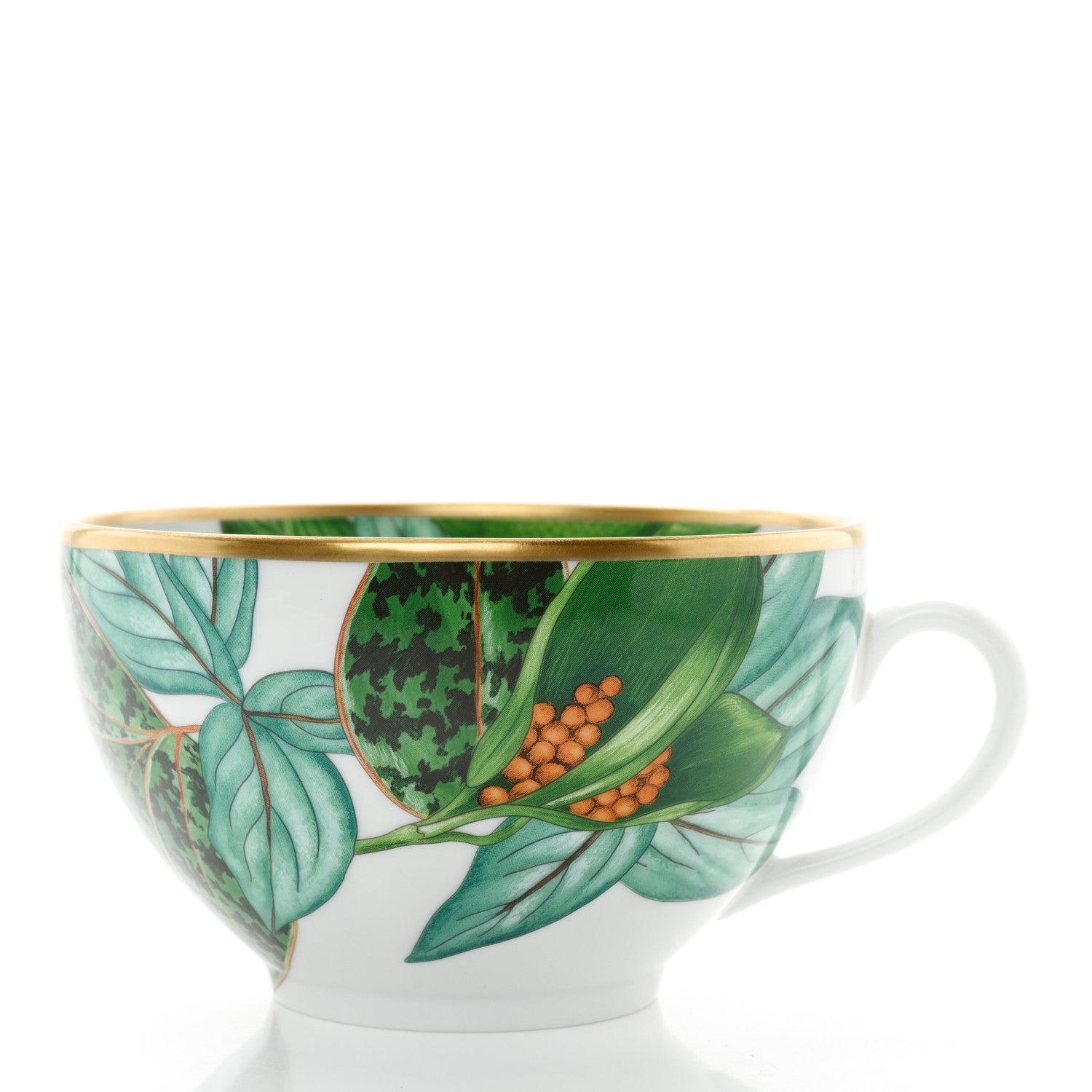Hermes Porcelain Passifolia Tea Cup And Saucer 3 of 11