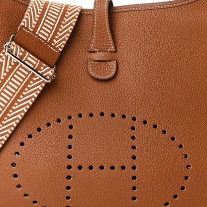 Hermes Taurillon Clemence Amazone Evelyne III PM Gold Ecru 8 of 10