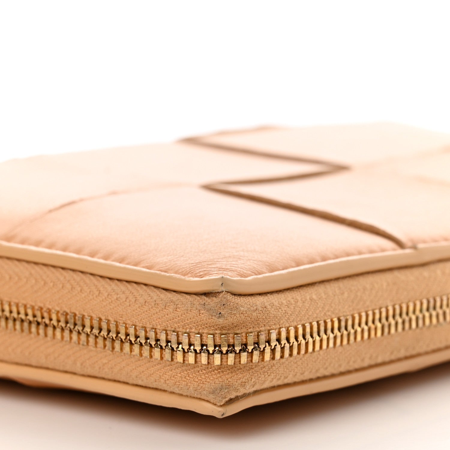 Bottega Veneta Nappa Maxi Intrecciato Zip Around Wallet Almond 8 of 11