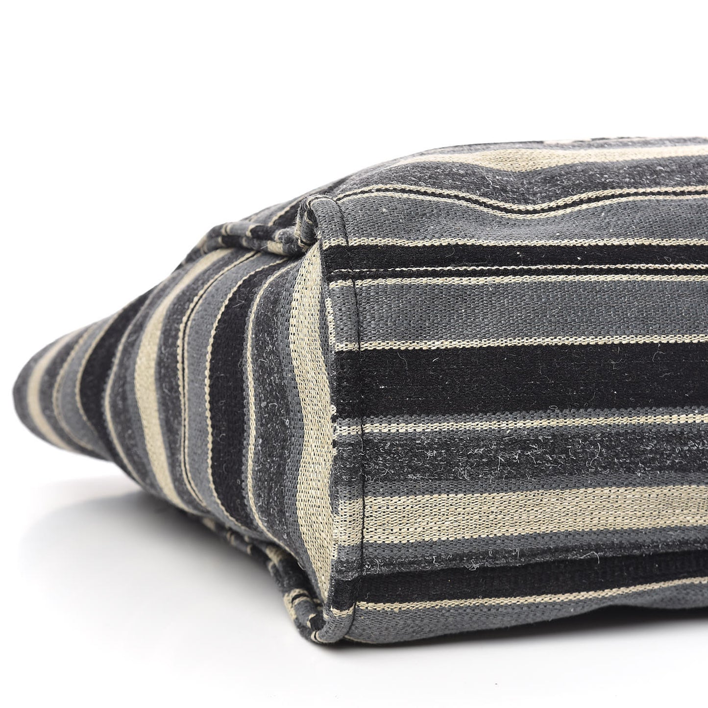 Canvas Striped Extra Large Deauville Tote Black Grey
