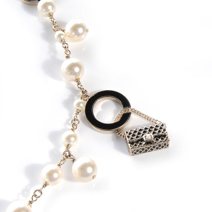 Chanel Pearl Charms Coco Logo Necklace 4 of 6