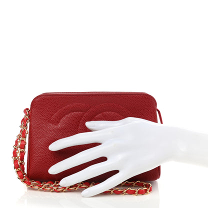 Chanel Caviar Timeless CC Wrist Pouch Red 2 of 8