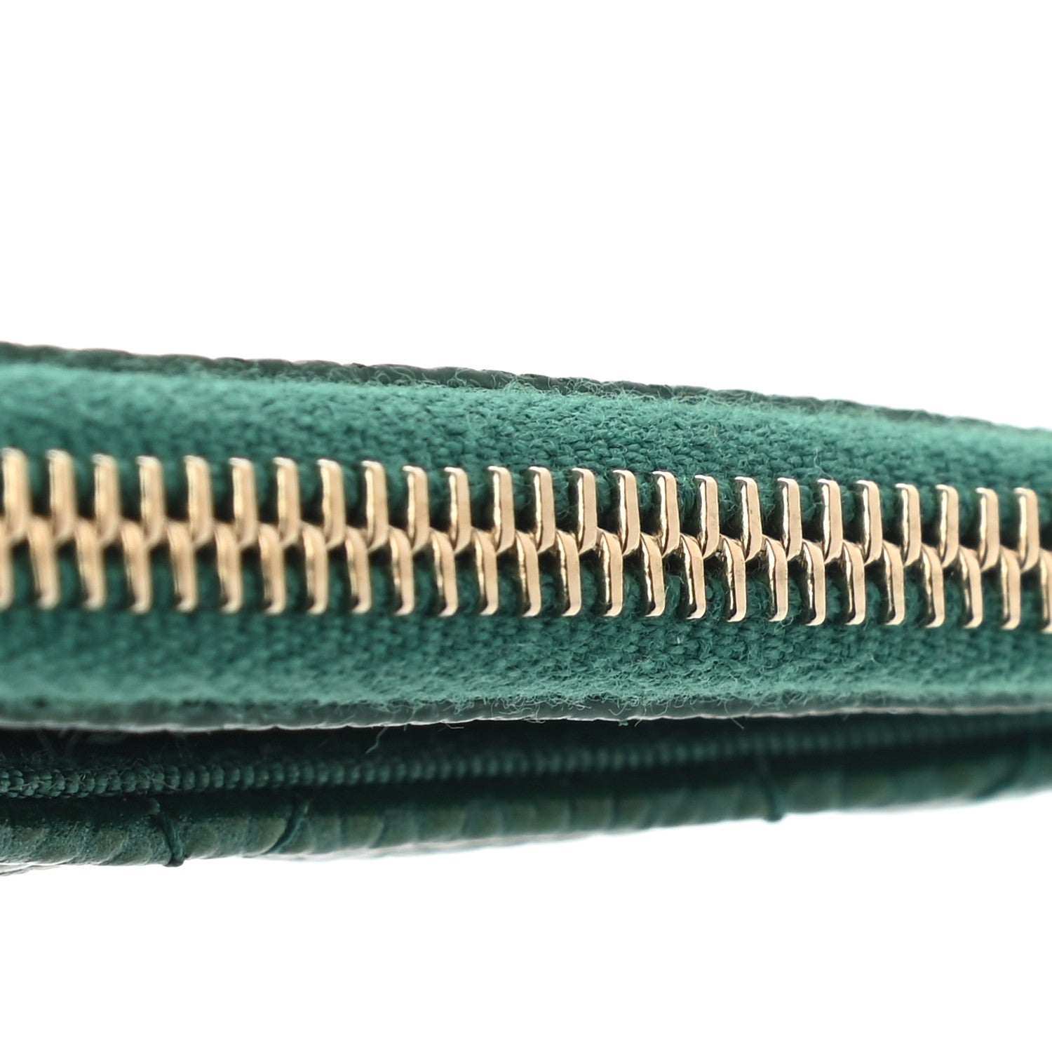 Chanel Metallic Caviar Quilted CC Zip Card Holder Green 9 of 10