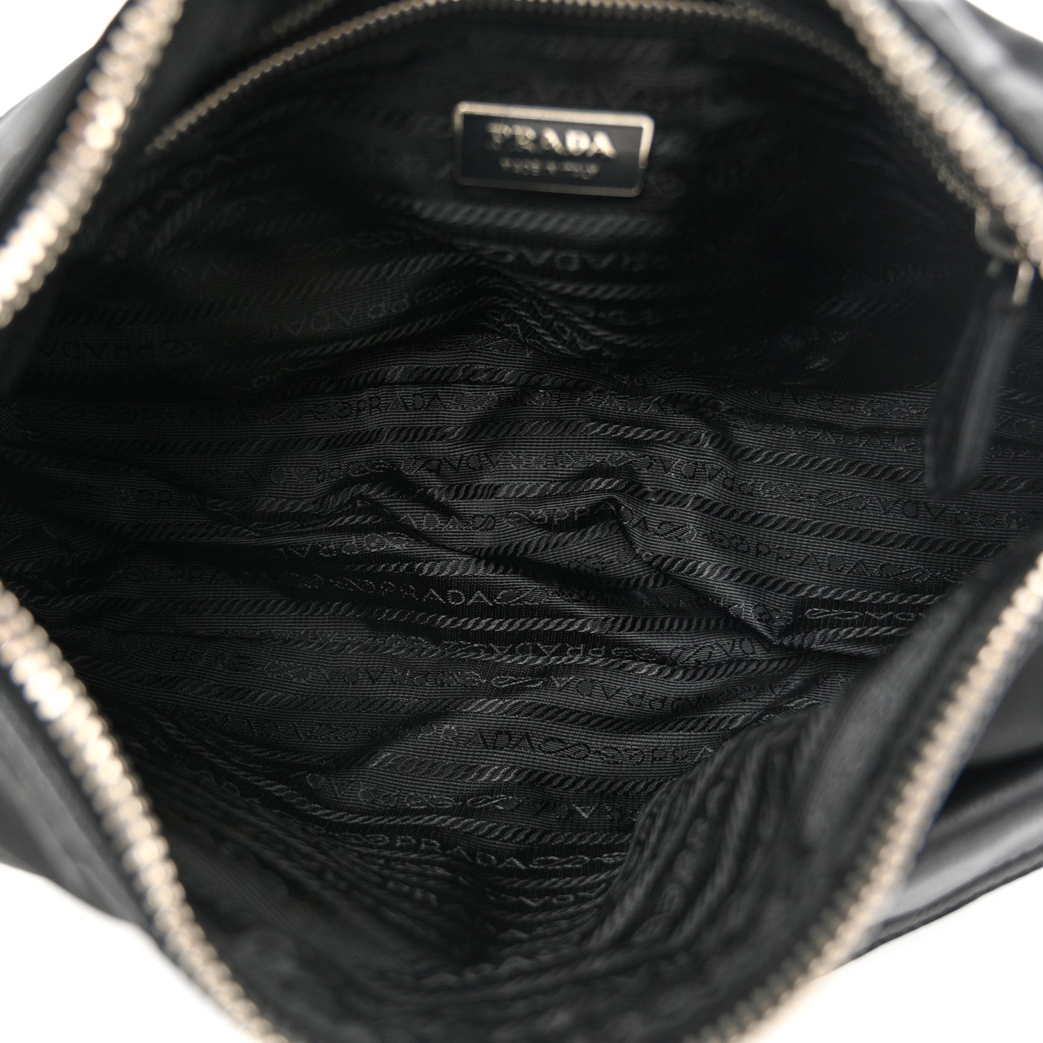 Prada Tessuto Nylon Buffalo Shoulder Bag Black 5 of 10