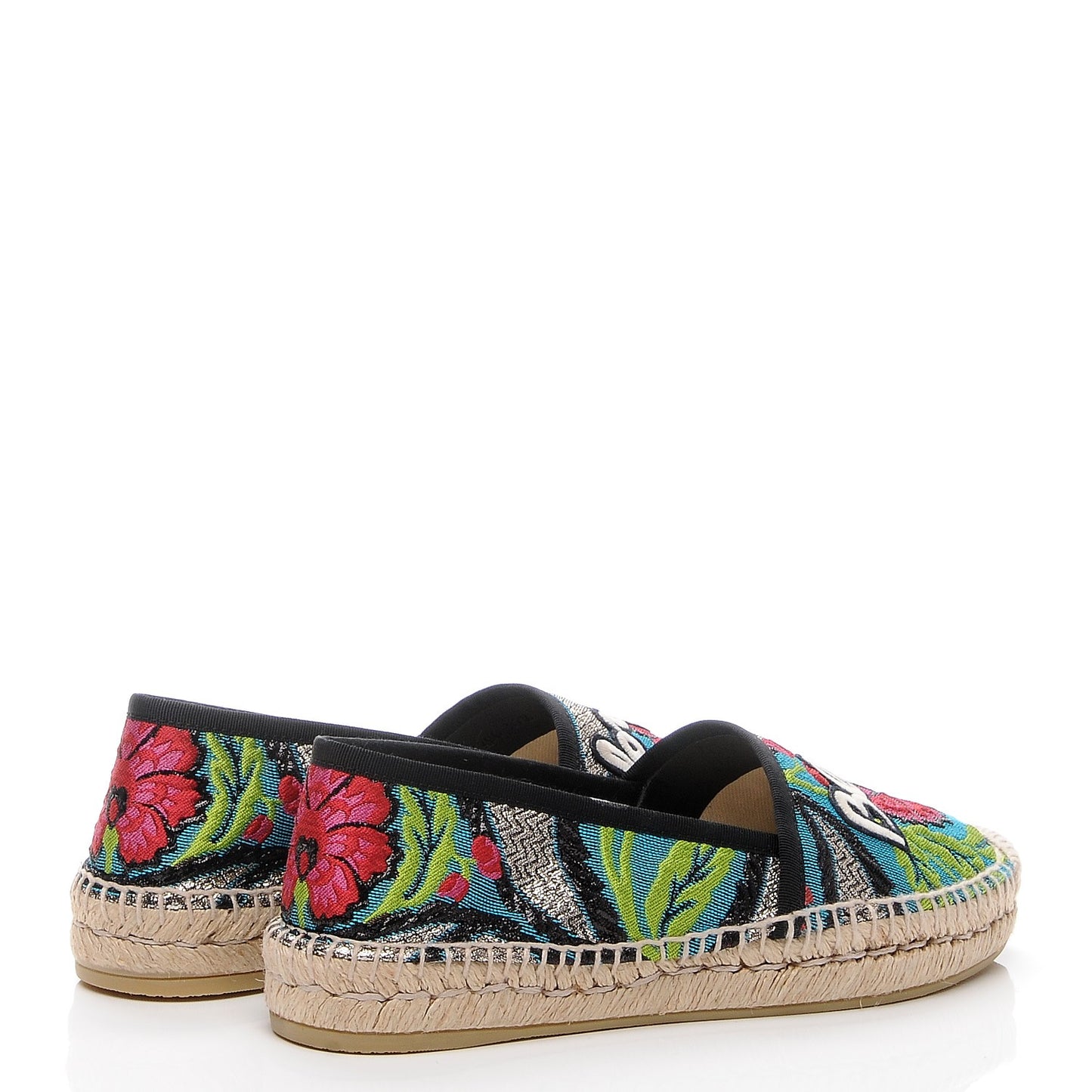 Tapestry Brocade Blind For Love Espadrilles 37.5 Acquamarine Green Black