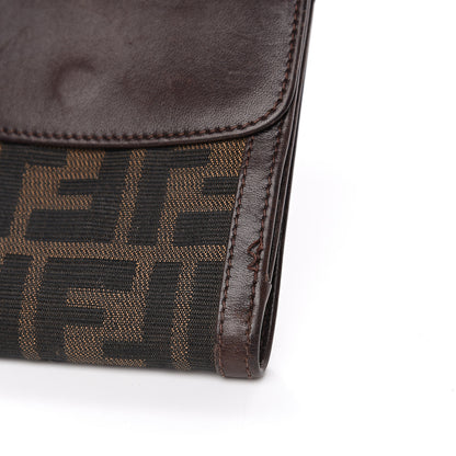 Fendi Zucca Calfskin Compact Wallet Tobacco 8 of 11
